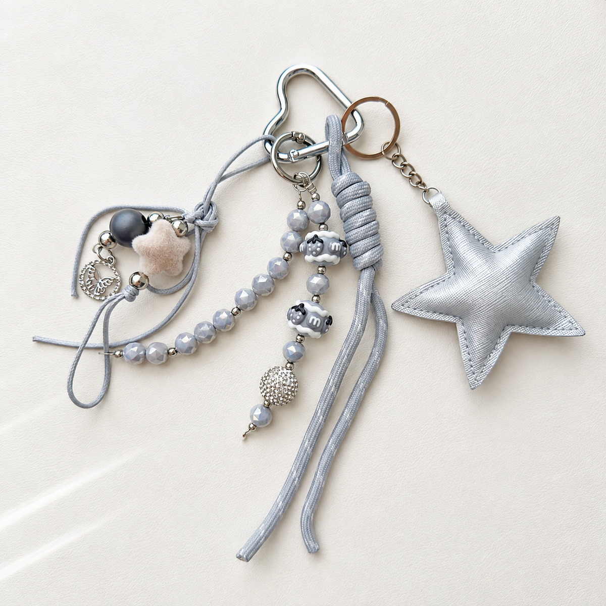 Silver Star Charm Keychain