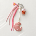 Pink Croissant Charm Keychain