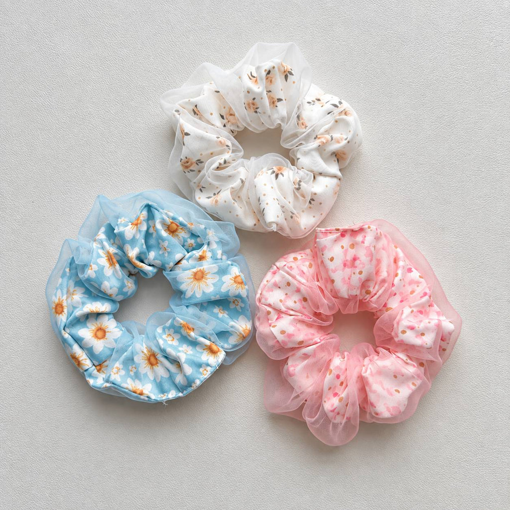 Floral Organza Scrunchie